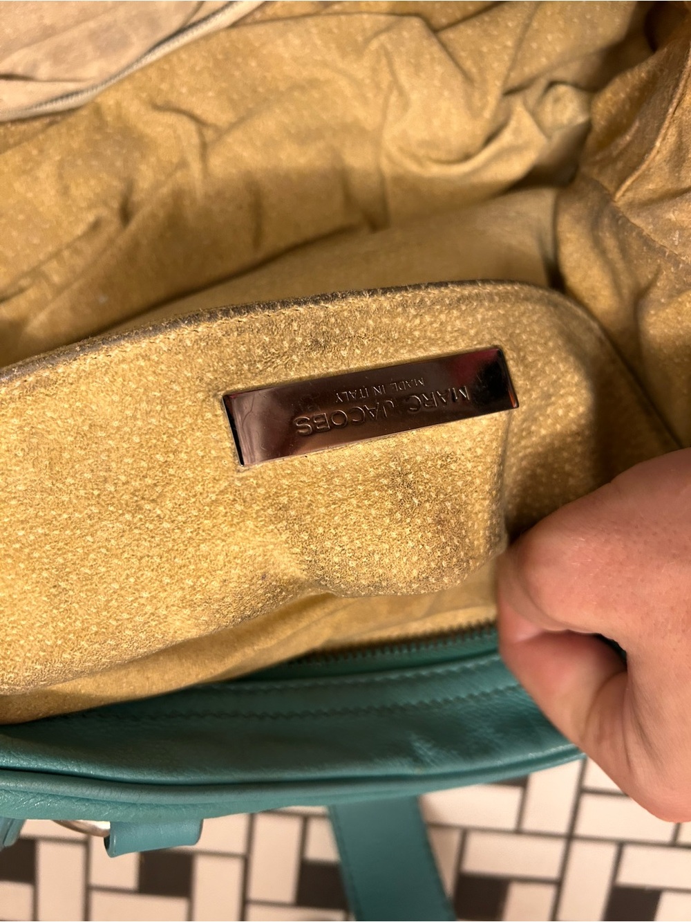Marc Jacobs made in Italy turquoise Leather Tote Satchel - Picture 12 of 16